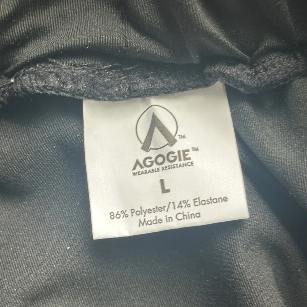 Black wearable resistance leggings size Large/XL Agogie pants+40 - Picture 7 of 8